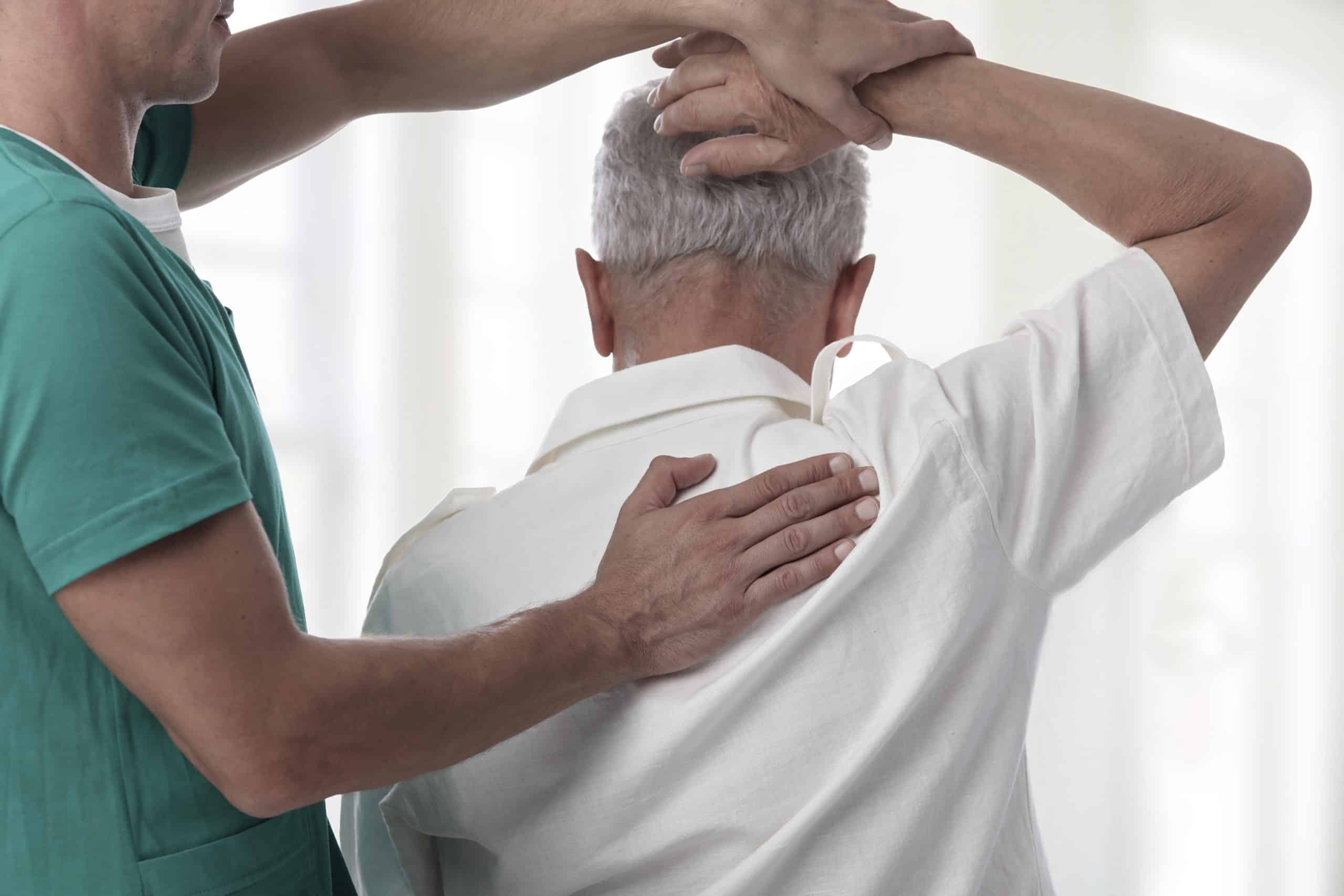 man getting physio treatment